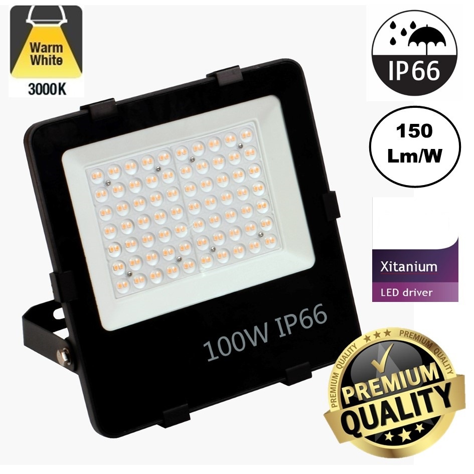 PRO LED Floodlight 100w, 15000 Lumen, Philips Xitanium LED Driver, IP66, 3 Jaar garantie