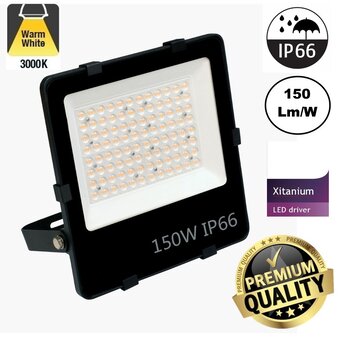 PRO LED Floodlight 150w, 22500 Lumen, Philips Xitanium LED Driver, IP66, 3 Jaar garantie