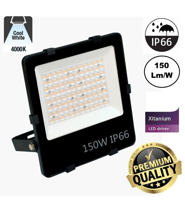 PRO LED Floodlight 150w, 22500 Lumen, Philips Xitanium LED Driver, IP66, 3 Jaar garantie