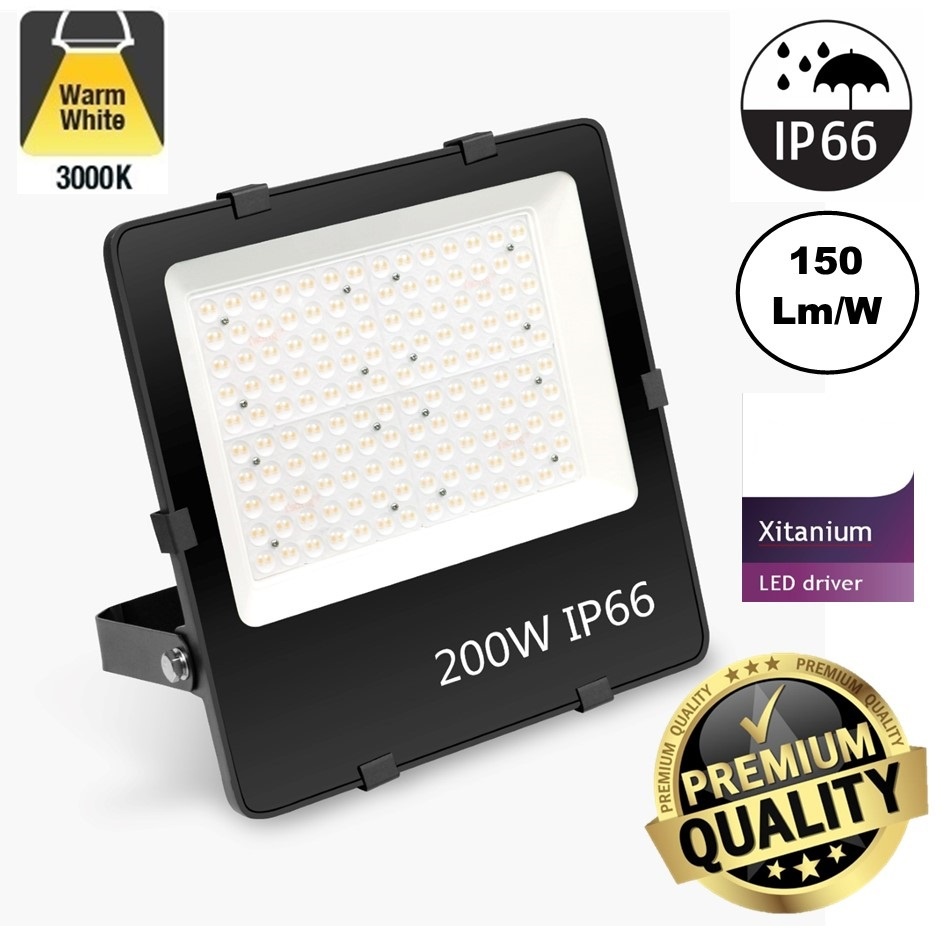 PRO LED Floodlight 200w, 30000 Lumen, Philips Xitanium LED Driver, IP66, 3 Jaar garantie