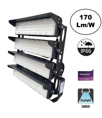 LED Terreinverlichting 1000w, 170000 Lumen (170lm/w), 5000K Puur Wit, IP66, PH Xitanium LED Driver, 5 Jaar Garantie