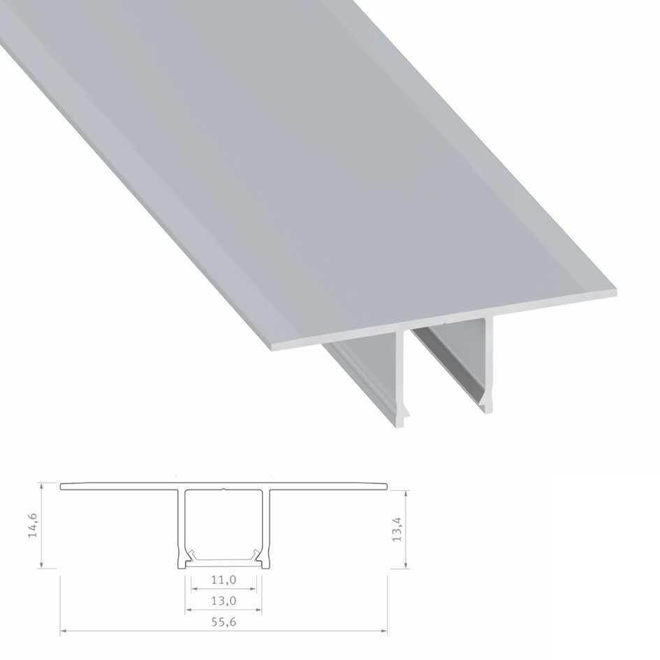 Stuc/Pleister Aluminium Led Strip Profiel Fal-Norman | ALU | 14,6x55,6mm | Tot 2 Meter leverbaar