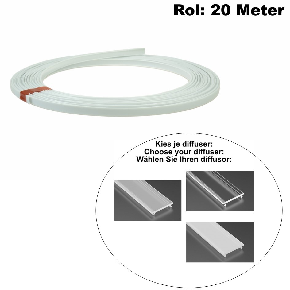 Afdekkap t.b.v. Norman / RETO LED Strip Profiel | Rol tot 20 Meter, foto 2 van 6