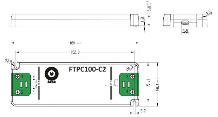 POS Premium Led Strip voeding 12V/100W/8.33A, Max: 80w, Afm: 164x57x17mm, 3 Jaar Garantie, foto 2 van 3