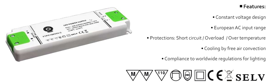 POS Premium Led Strip voeding 12V/132W/11A, Max: 106w, Afm: 177x57x18mm, 3 Jaar Garantie, foto 3 van 3
