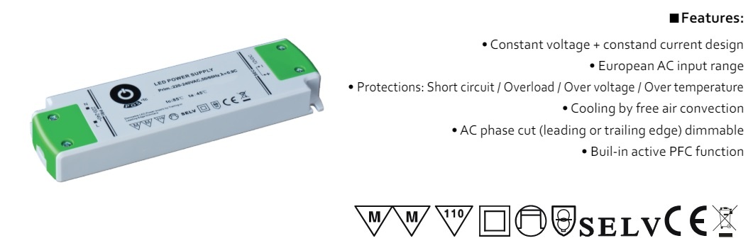 POS TRIAC Dimming Led Strip voeding 12V/50W/4,17A, Max: 40w, Dimbaar, Afm:177x58x22mm, 3 Jaar Garantie, foto 3 van 3