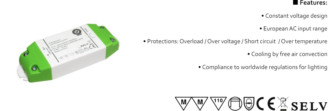 POS Premium Led Strip voeding 24V/20W/0,83A, Max: 16w, Afm:123x45x20mm, 3 Jaar Garantie, foto 3 van 3