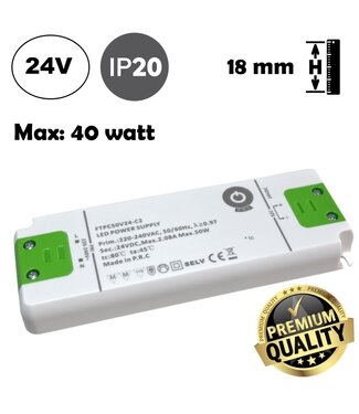 POS Premium Led Strip voeding 24V/50W/2,05A, Max: 40w, Afm:160x58x18mm, 3 Jaar Garantie