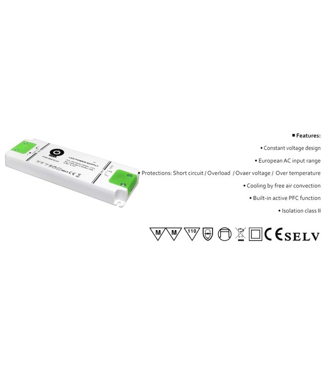 POS Premium Led Strip voeding 24V/100W/4,17A, Max: 80w, Afm:164x57x17mm, 3 Jaar Garantie