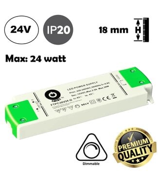 POS TRIAC Dimming Led Strip voeding 24V/30W/1,25A, Max: 26w, Dimbaar, Afm:159x46x18mm, 3 Jaar Garantie