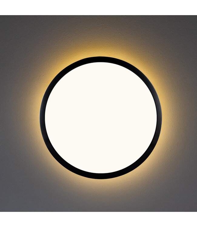 SlimHalo LED Plafonniere 15w , 1300 Lumen, 2700K Warm Wit, Dimbaar, IP20, Zwart, 2 Jaar Garantie
