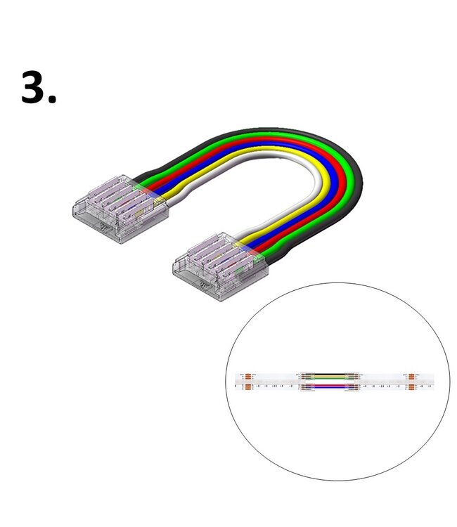 Led Strip Connector RGBCCT Led Strips 12MM (Zonder solderen) | Geschikt voor IP20 COB LED Strips