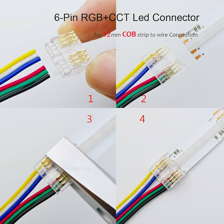 Led Strip Connector RGBCCT Led Strips 12MM (Zonder solderen) | Geschikt voor IP20 COB LED Strips, foto 5 van 6