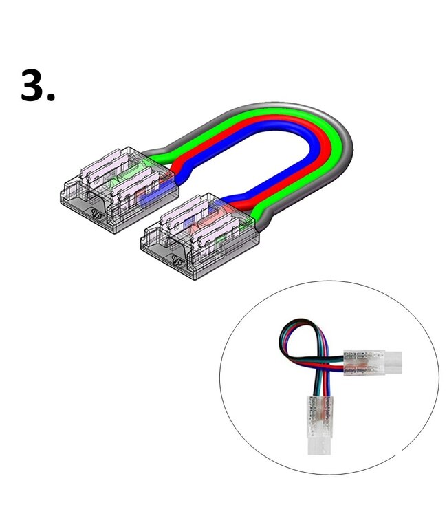 Led Strip Connector RGB Led Strips 10MM (Zonder solderen) | Geschikt voor IP20 COB LED Strips