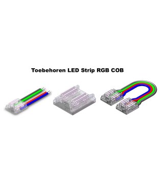 Led Strip Connector RGB Led Strips 10MM (Zonder solderen) | Geschikt voor IP20 COB LED Strips