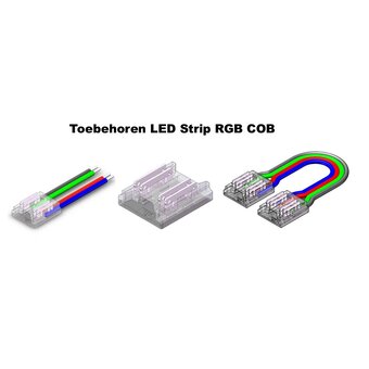 Led Strip Connector RGB Led Strips 10MM (Zonder solderen) | Geschikt voor IP20 COB LED Strips