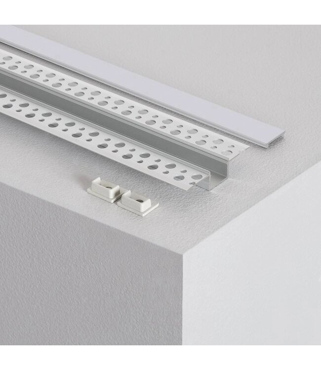 Stuc Aluminium Led Strip Profiel DUR tot 15mm LED Strips | ALU | 18x13mm | Per 2 Meter