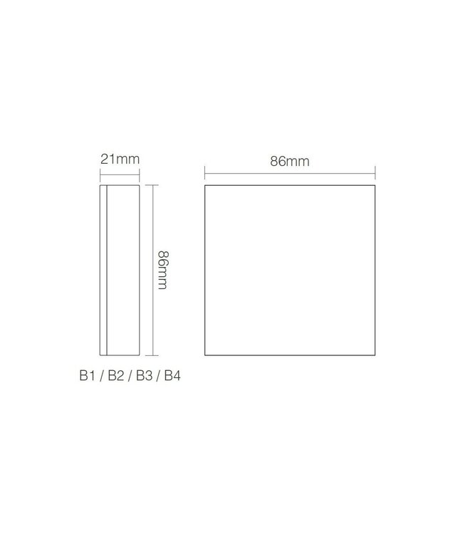 MiBoxer Wandbediening ZWART Single Color (Batterij Versie)