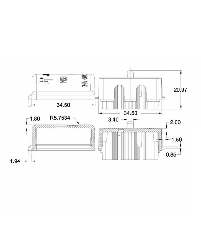 Mini Kabeldoos / Mini Lasdoos IP20 - Incl. 3 Aderige Connector 16A - Met Trekontlasting