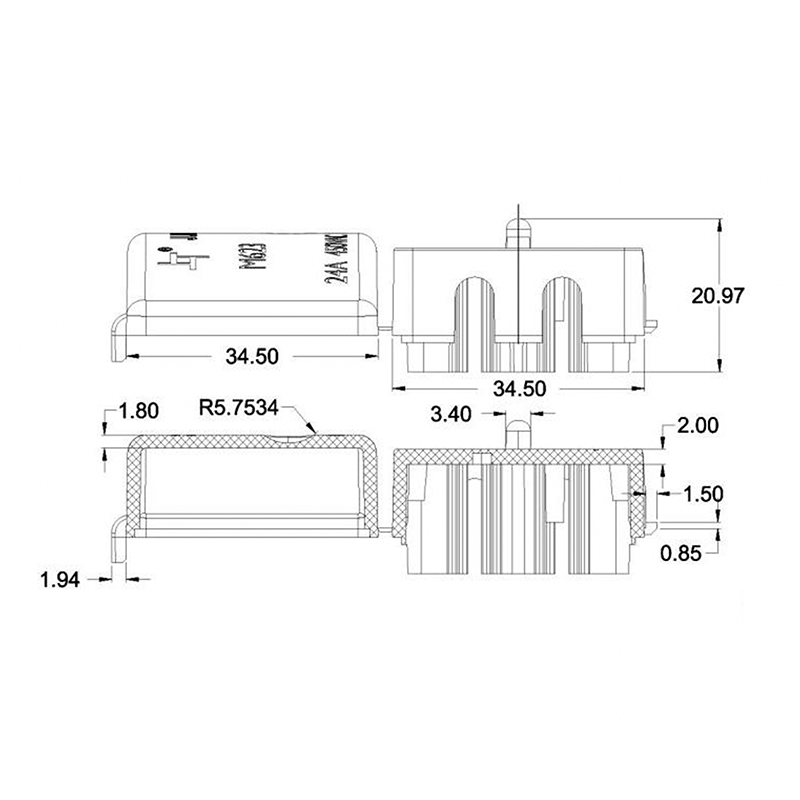 Mini Kabeldoos / Mini Lasdoos IP20 - Incl. 3 Aderige Connector 16A - Met Trekontlasting, foto 3 van 4