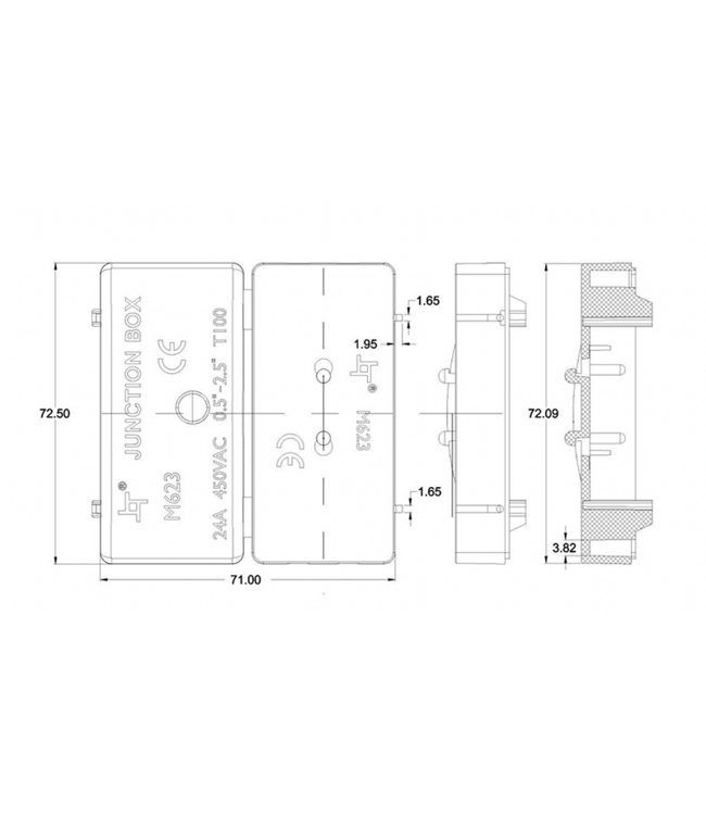 Mini Kabeldoos / Mini Lasdoos IP20 - Incl. 3 Aderige Connector 16A - Met Trekontlasting