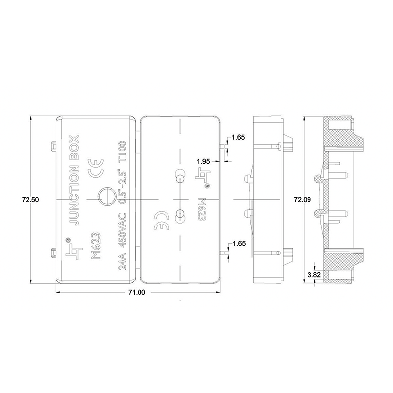 Mini Kabeldoos / Mini Lasdoos IP20 - Incl. 3 Aderige Connector 16A - Met Trekontlasting, foto 4 van 4
