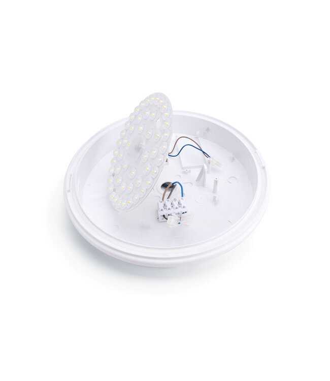 Tough Shell Led Plafonnière WIT, Wattage switch 8/12/16w , 960-1920 Lumen, Color Switch (3000/4000/6000K), IP66, IK10, Optioneel: Sensor en Noodaccu, 3 Jaar Garantie