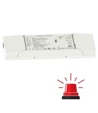 Universele Noodstroomaccu 2.5w, Output: 20-90VDC 3 branduren t.b.v. LED downlighters en LED Panelen, 2 Jaar Garantie