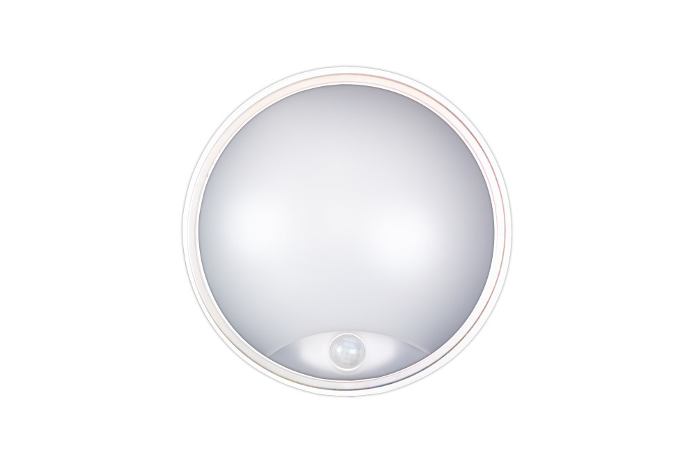 LED Plafonniere / Portiek Rond 10w met PIR Bewegingssensor, 1100 Lumen, CCT Instelbaar, 213x120mm, IK10, IP65, Incl. Wit en Zwart Bezel, 2 Jaar Garantie, foto 2 van 6