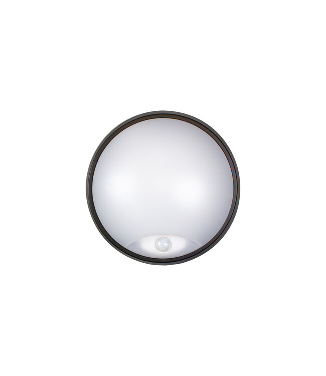 LED Plafonniere / Portiek Rond 10w met PIR Bewegingssensor, 1100 Lumen, CCT Instelbaar, 213x120mm, IK10, IP65, Incl. Wit en Zwart Bezel, 2 Jaar Garantie