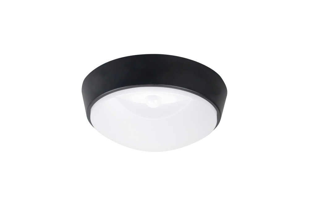 LED Plafonniere / Portiek Rond 10w met PIR Bewegingssensor, 1100 Lumen, CCT Instelbaar, 213x120mm, IK10, IP65, Incl. Wit en Zwart Bezel, 2 Jaar Garantie, foto 5 van 6