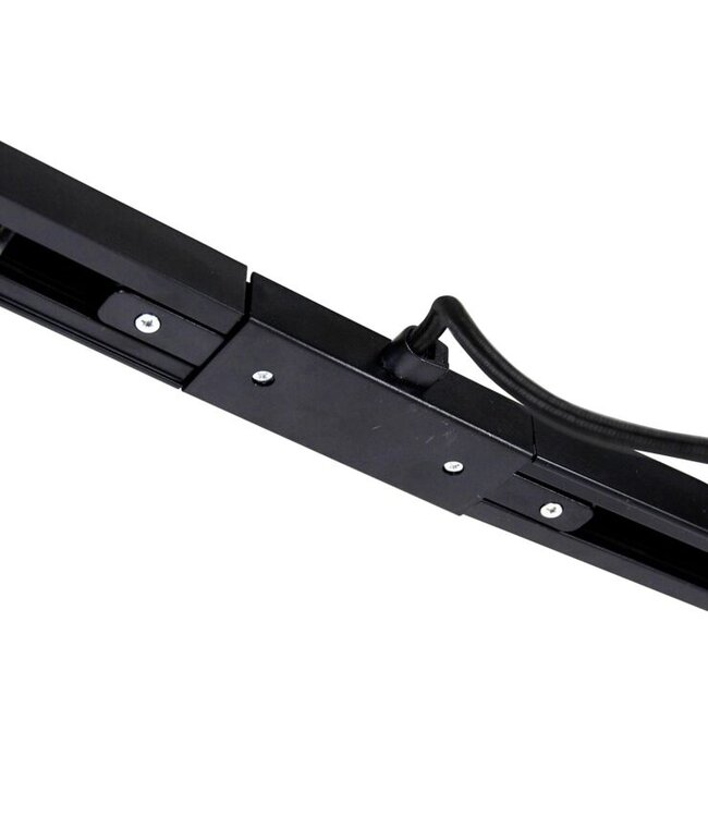 1 Fase Rail 2 wire Middenaansluiting - Incl. Afdekplaat Vierkant Zwart