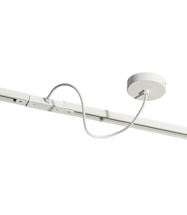 1 Fase Rail 2 wire Middenaansluiting - Incl. Afdekplaat Rond Wit