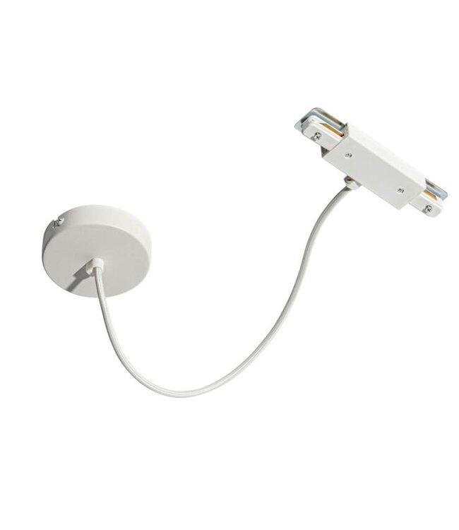 1 Fase Rail 2 wire Middenaansluiting - Incl. Afdekplaat Rond Wit