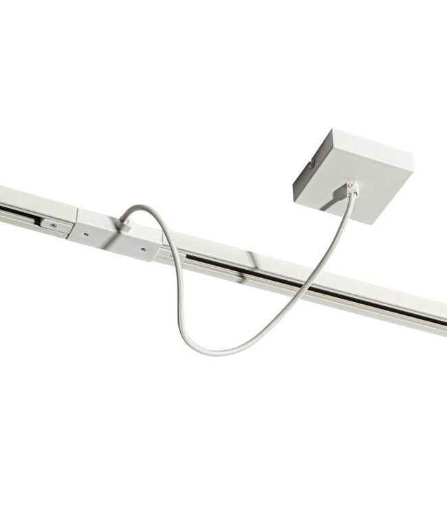 1 Fase Rail 2 wire Middenaansluiting - Incl. Afdekplaat Vierkant Wit