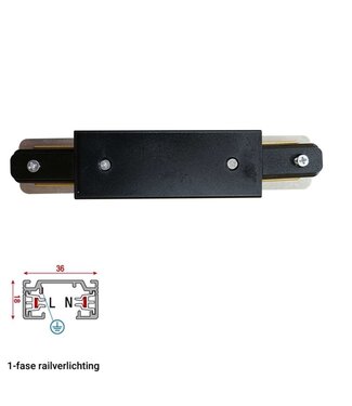1 Fase Rail 2 wire Middenaansluiting Zwart