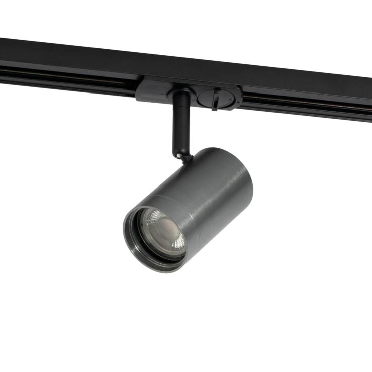 1 Fase Rail armatuur Jen met GU10 Fitting , GunMetal Behuizing, foto 2 van 6