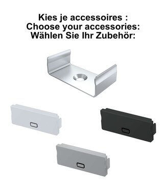 Accessoires t.b.v. Standaard Led Strip Profiel DUAL