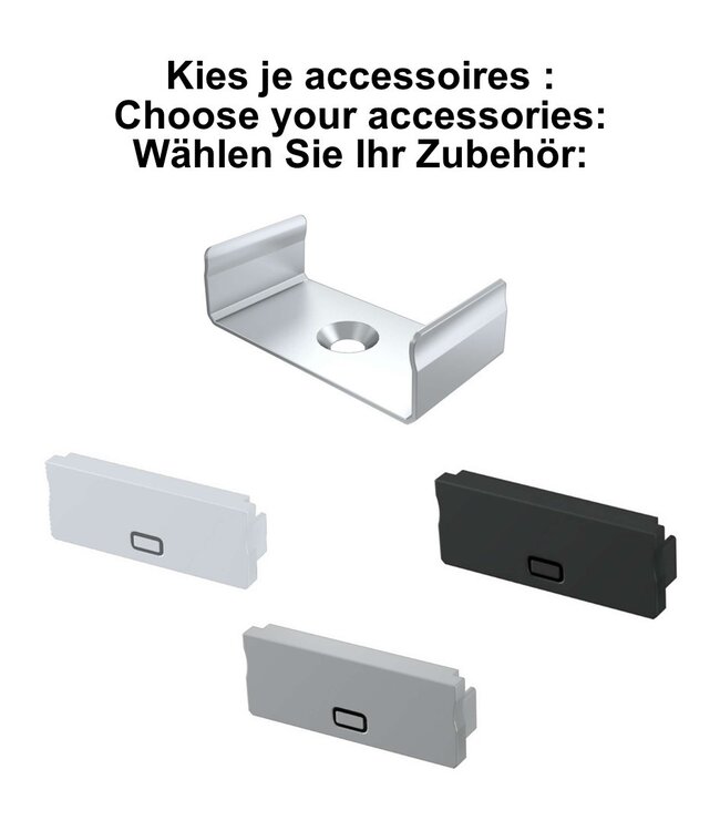 Accessoires t.b.v. Standaard Led Strip Profiel DUAL