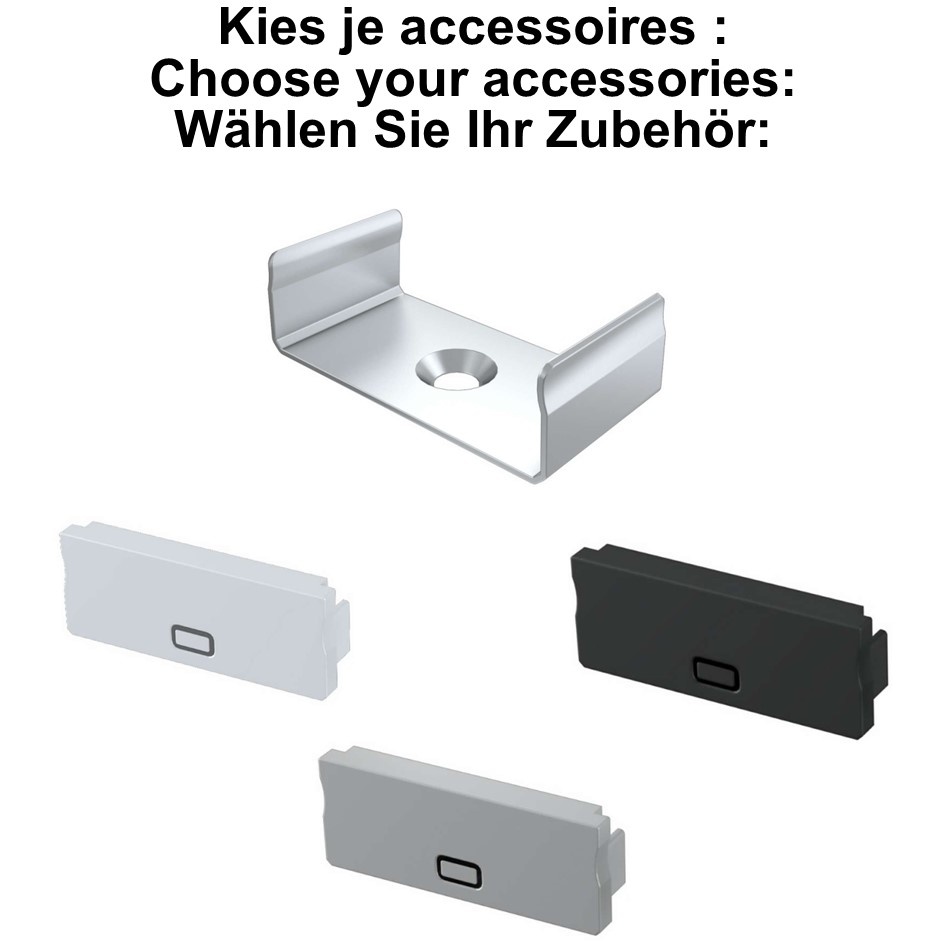 Accessoires t.b.v. Standaard Led Strip Profiel DUAL, foto 2 van 5