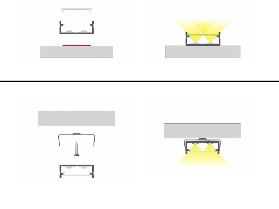 Aluminium Led Strip Profiel DUAL | WIT | Tot 20mm Led Strip | 27,4x10,5mm | Tot 2 Meter leverbaar, foto 2 van 6
