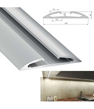 Aluminium Led Strip Profiel  RETO | ALU |  54,9x8mm | Tot 2 Meter leverbaar - Voor onderbouw keuken of kast