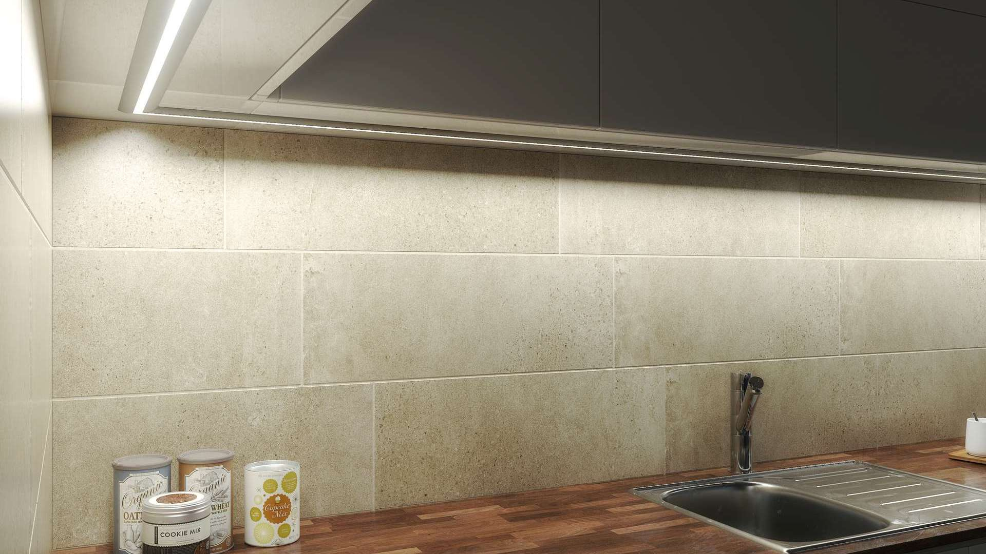 Aluminium Led Strip Profiel RETO | ALU | 54,9x8mm | Tot 2 Meter leverbaar - Voor onderbouw keuken of kast, foto 3 van 6