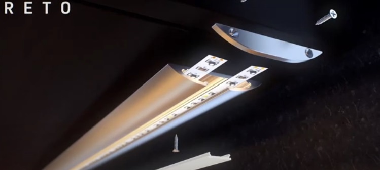 Aluminium Led Strip Profiel RETO | ALU | 54,9x8mm | Tot 2 Meter leverbaar - Voor onderbouw keuken of kast, foto 6 van 6