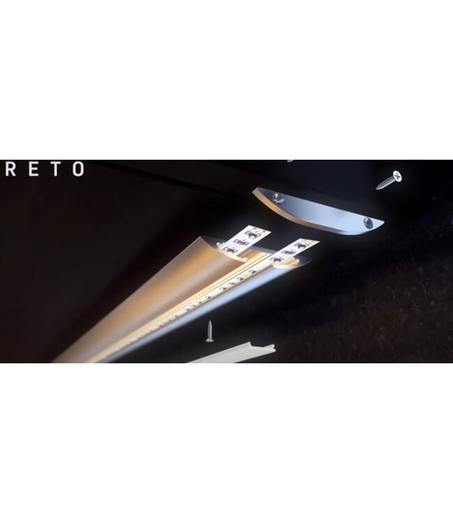 Aluminium Led Strip Profiel  RETO | Zwart |  54,9x8mm | Tot 2 Meter leverbaar - Voor onderbouw keuken of kast