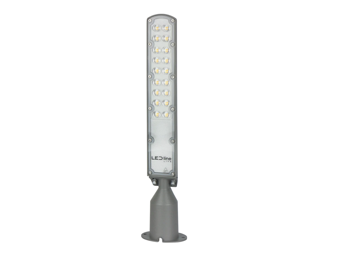 LED Straatlamp Flam 30w, 3000 Lumen, 4000K Neutraal Wit, IP65, Paal/Muurbevestiging, Grijze behuizing, 2 Jaar Garantie, foto 4 van 5