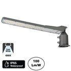 LED Straatlamp Flam 100w, 10000 Lumen, 4000K Neutraal Wit, IP65, Paal/Muurbevestiging, Grijze behuizing, 2 Jaar Garantie
