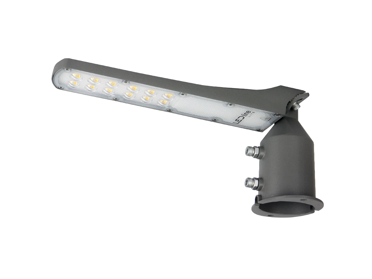 LED Straatlamp Flam 30w, Met Daglichtsensor, 3000 Lumen, 4000K Neutraal Wit, IP65, Paal/Muurbevestiging, Grijze behuizing, 2 Jaar Garantie, foto 5 van 5