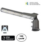 LED Straatlamp Flam 50w, Met Daglichtsensor, 5000 Lumen, 4000K Neutraal Wit, IP65, Paal/Muurbevestiging, Grijze behuizing, 2 Jaar Garantie