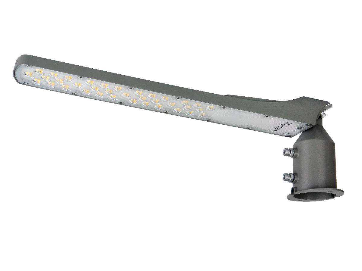 LED Straatlamp Flam 100w, Met Daglichtsensor, 10000 Lumen, 4000K Neutraal Wit, IP65, Paal/Muurbevestiging, Grijze behuizing, 2 Jaar Garantie, foto 5 van 5